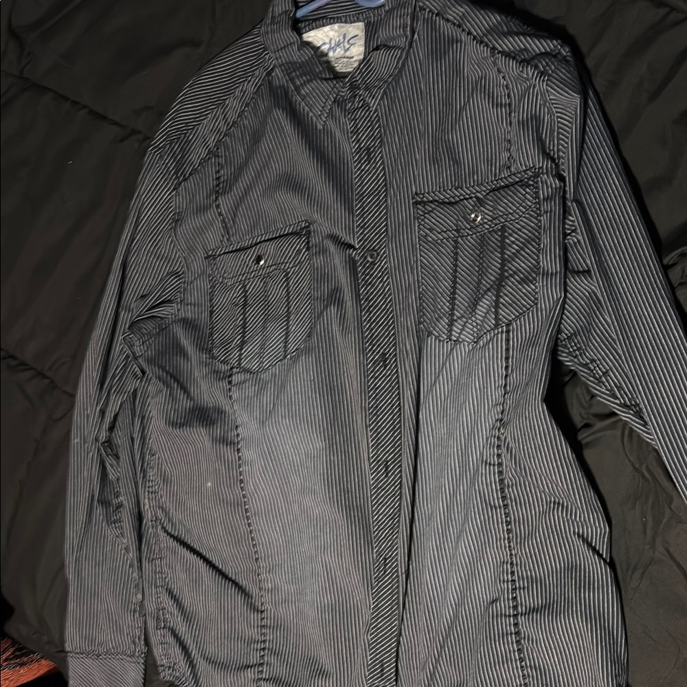 Black Striped Dress Shirt